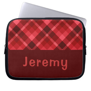 Hübsch Ruby Red Kariert Monogram Laptop Sleeve
