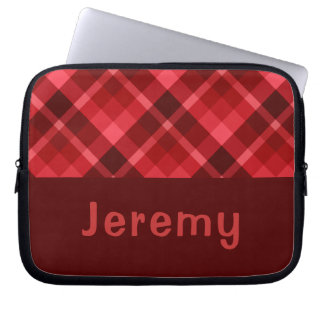 Hübsch Ruby Red Kariert Monogram Laptop Sleeve