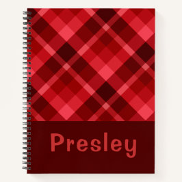 Hübsch Ruby Red Kariert Monogram Notebook Notizblock