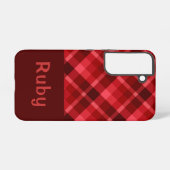 Hübsch Ruby Red Kariert Monogram Phone Case Samsung Galaxy Hülle (Rückseite (Horizontal))