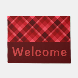 Hübsch Ruby Red Kariert Monogram Small Doormat Fußmatte