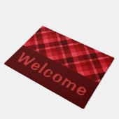 Hübsch Ruby Red Kariert Monogram Small Doormat Fußmatte (Schrägansicht)