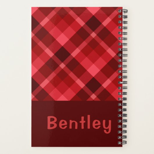 Hübsch Ruby Red Kariert Monogram Small Planner Planer (Rückseite)