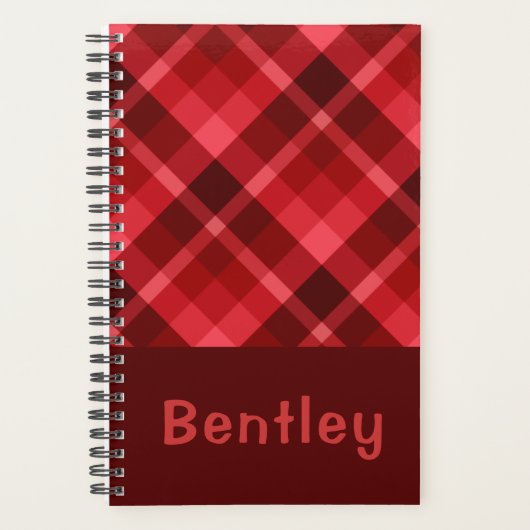 Hübsch Ruby Red Kariert Monogram Small Planner Planer (Vorderseite)