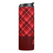 Hübsch Ruby Red Kariert Monogram Thermal Tumbler Thermosbecher (Nach links gedreht)