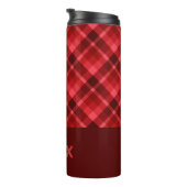Hübsch Ruby Red Kariert Monogram Thermal Tumbler Thermosbecher (Nach rechts gedreht)