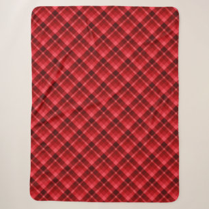 Hübsch Ruby Red Kariert Pattern Große Sherpa Blank Sherpadecke