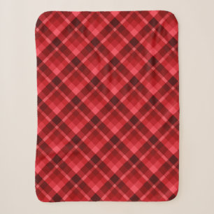 Hübsch Ruby Red Kariert Pattern Kleine Sherpa Blan Sherpadecke