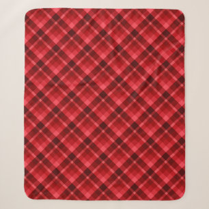 Hübsch Ruby Red Kariert Print Medium Sherpa Blanko Sherpadecke