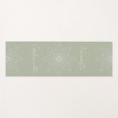 Hübsch Sage Green Elegante Mandala Namaste Persönl Yogamatte (Vorderseite (Horizontal))