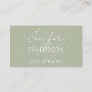 Hübsch Sage Green Elegante Yoga Mandala Visitenkarte
