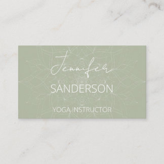 Hübsch Sage Green Elegante Yoga Mandala Visitenkarte