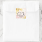 Hübsch schimmernde, rosafarbene Ölmischetiketten Quadratischer Aufkleber (Tasche)