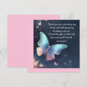 Hübsch schimmernde Schmetterlingseife dank Karte (Vorne/Hinten)