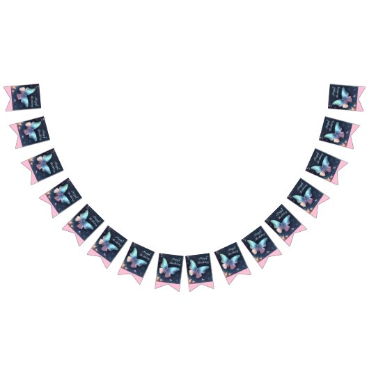 Hübsch schimmerndes Schmetterlingsbanner Wimpelkette (Alle)