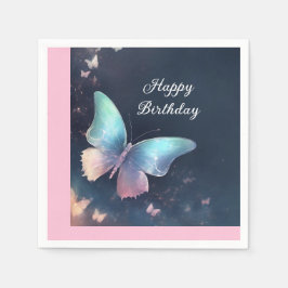 Hübsch schimmerndes Schmetterlingspapier Napkin Bl Serviette