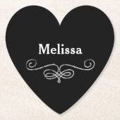 Hübsch Schwarz und Silber Untersetzer (Vorderseite)