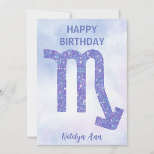 Hübsch Scorpio signieren Custom Lila Happy Geburts Karte