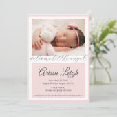 Hübsch Script Baby Birth Announcement Card Ankündigung (Stehend Vorderseite)