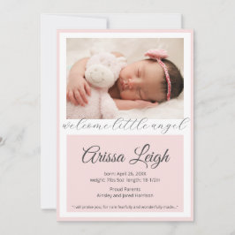 Hübsch Script Baby Birth Announcement Card Ankündigung