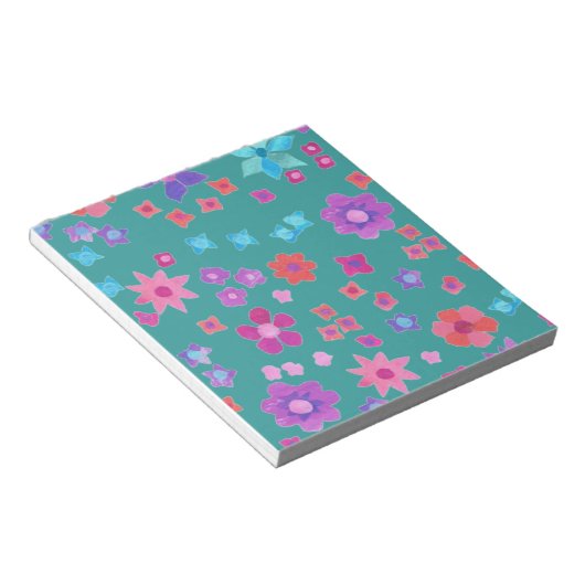 Hübsch-Sea-Green-Blume-Power Editor oder Jotter Notizblock (angewinkelt)