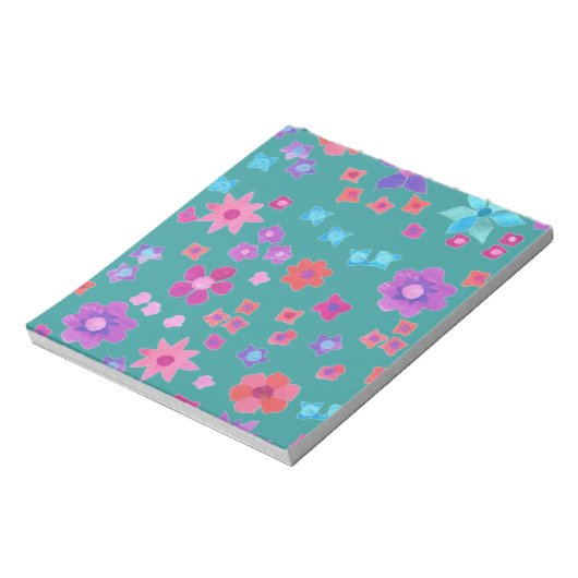 Hübsch-Sea-Green-Blume-Power Editor oder Jotter Notizblock (Rotiert)