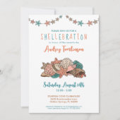 Hübsch Seashells Beach Baby Dusche Einladung (Vorderseite)