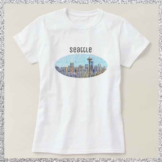 Hübsch Seattle Washington Skyline T-Shirt