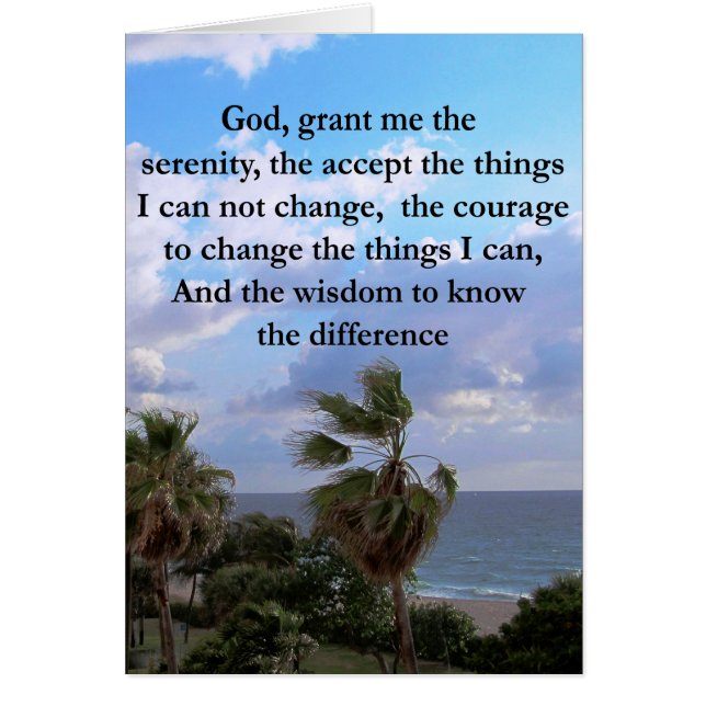 HÜBSCH SERENITY PRAYER PALM TREE FOTO DESIGN (Vorne)