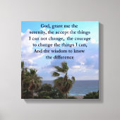 HÜBSCH SERENITY PRAYER PALM TREE FOTO DESIGN LEINWANDDRUCK (Vorderseite)