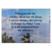 HÜBSCH SERENITY PRAYER PALM TREE FOTO DESIGN SCHNEIDEBRETT (Vorderseite)