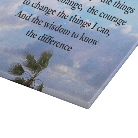 HÜBSCH SERENITY PRAYER PALM TREE FOTO DESIGN SCHNEIDEBRETT (Ecke)