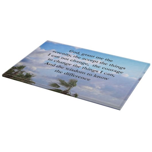 HÜBSCH SERENITY PRAYER PALM TREE FOTO DESIGN SCHNEIDEBRETT (Ecke)