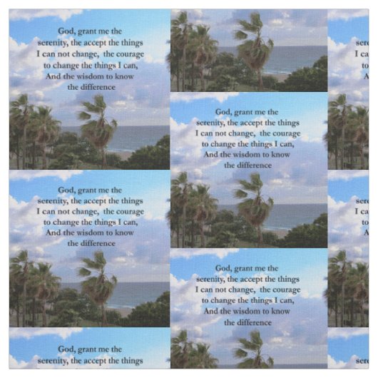 HÜBSCH SERENITY PRAYER PALM TREE FOTO DESIGN STOFF (Muster)