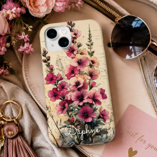 Hübsch Shabby Chic Rosa Wildblumen Personalisiert Case-Mate iPhone Hülle