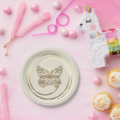 Hübsch Shiny Gold Butterfly Pappteller (Party)