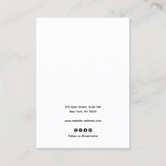 Hübsch Signature Script White Oring Visitenkarte (Rückseite)