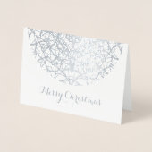 Hübsch Silver Snowflake Frohe Weihnachten Foto Folienkarte (Vorderseite)