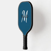 Hübsch Simple Blue Monogram Name & Initial Pickleball Schläger (Links)
