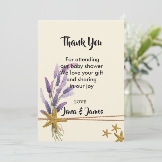 hübsch Simple Starfish Danke Einladung (Stehend Vorderseite)