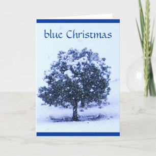 Hübsch Snowy Blue Christmas - über die Meilen hinw Feiertagskarte