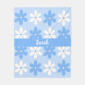 Hübsch Soft Blue White Daisy Blume Name Fleecedecke (Vorderseite)
