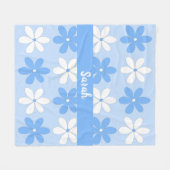 Hübsch Soft Blue White Daisy Blume Name Fleecedecke (Vorderseite (Horizontal))