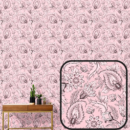 Hübsch Soft Dusty Pink Floral Paisley Elegant Tapete