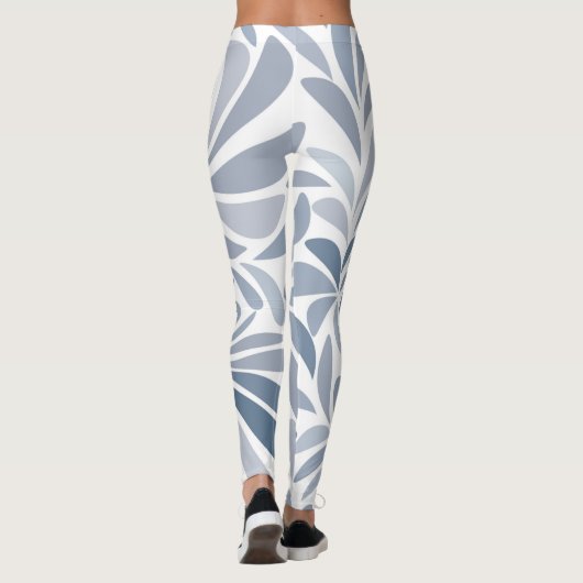 Hübsch Soft Light Blue Gray Geometric Leggings (Rückseite)