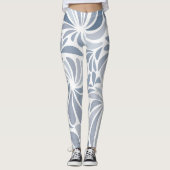 Hübsch Soft Light Blue Gray Geometric Leggings (Vorderseite)