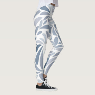 Hübsch Soft Light Blue Gray Geometric Leggings