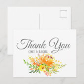 Hübsch Summer Bouquet Vielen Dank Postcard Postkarte (Vorne/Hinten)