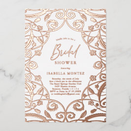 Hübsch Sweet Rose Gold Blumenstrauß Brautparty Folieneinladung