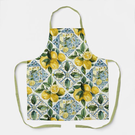 Hübsch Talavera Tile All-over Print Schürze Lemons (Vorderseite)